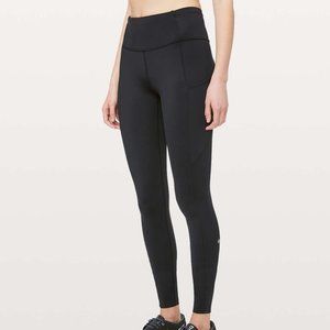 Lululemon Athletica Fast & Free Tight Black Leggings Tall Non-Reflective 31''